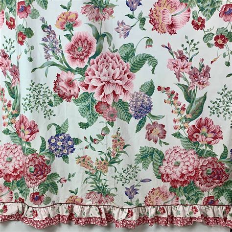 Vintage Lady Pepperell Full Double Bed Flat Sheet Bold Peonies Etsy