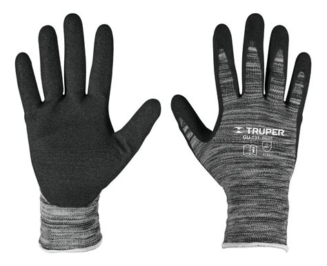 Guantes Nylon Recubiertos Nitrilo Arenoso M Truper 17064 FK FERREKASA