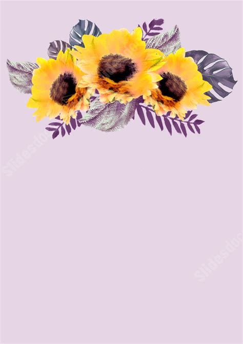 Minimalist Sunflower Wallpaper Page Border Background Word Template And ...