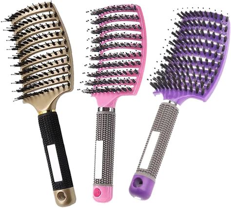 L Ange Hair Siena Wide Curved Vented Hair Brush Detangle Brush With Nylon