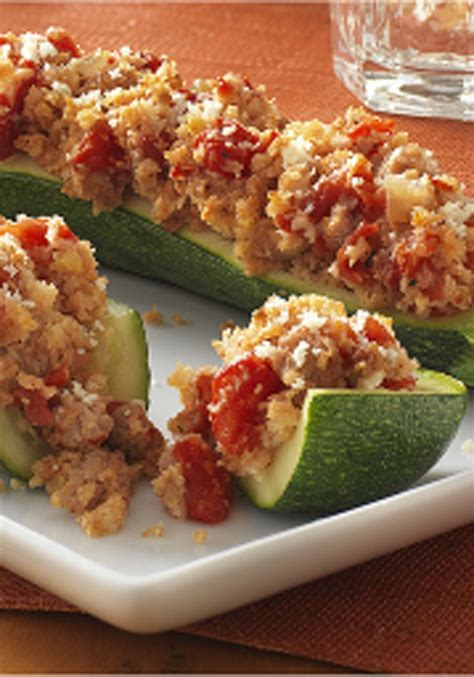 Italian Sausage Stuffed Zucchini Recipe Sausage Stuffed Zucchini Recipes Vegetable Recipes