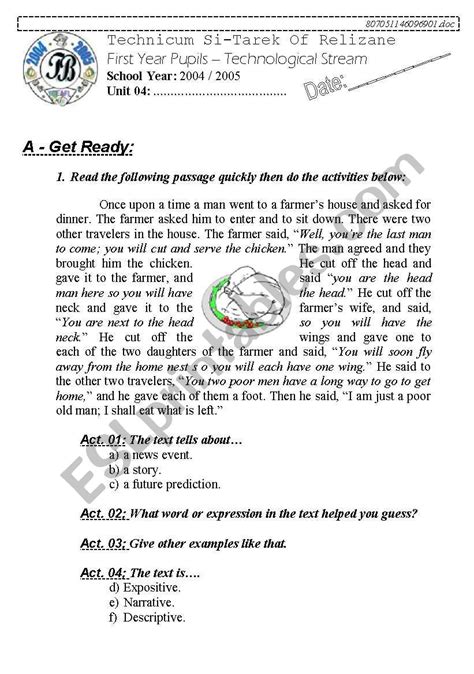 Narrating Telling A Story Author Bouabdellah ESL Worksheet By