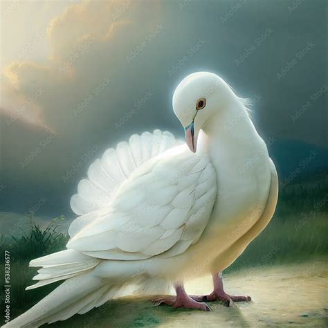 White dove illustration bird background artwork symbol holy spirit ...