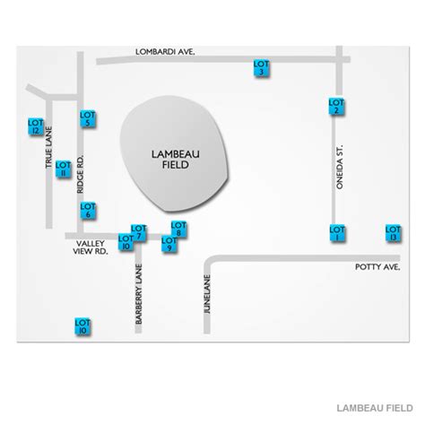 Lambeau Field Parking Map