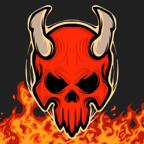 Premium Vector Skull Devil Illustration Art Mascot Logo