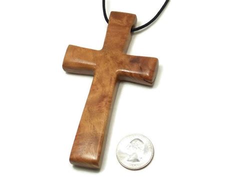 Large Cross Necklace Mens Wooden Cross Necklace Jewelry Etsy