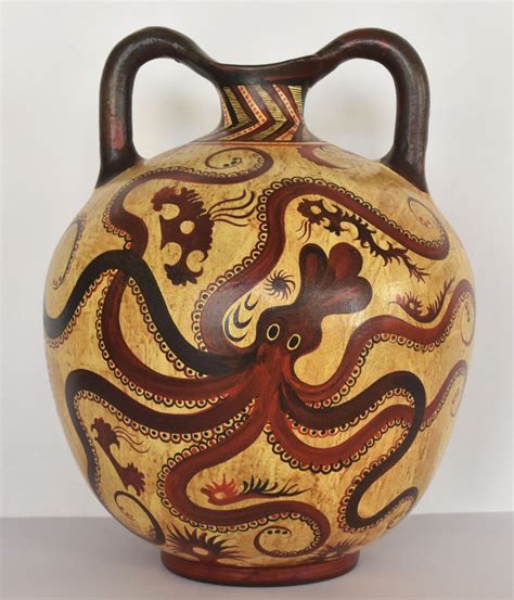 Octopus Flask Kamares Ware Jug Minoan New Palace Period Etsy