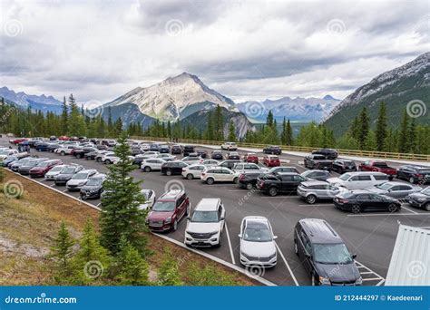 Banff Gondola Parking Area in Summer Time. Banff National Park ...