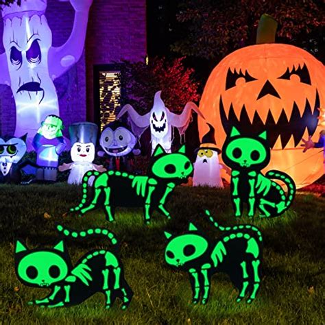 Halloween Decorations Outdoor Yard Signs – 4pcs Glow in the Dark ...