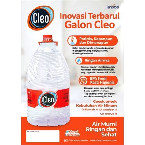 Jual Air Demineral CLEO 12 8 Liter Galon Isi Shopee Indonesia