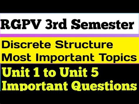 Discrete Structure RGPV BTech 3rd Semester Important Questions