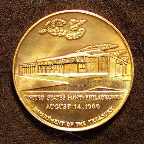 United States Mint Philadelphia August 14, 1969 Commemorative Bronze ...