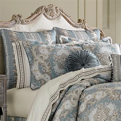 Crystal Palace French Blue 4 Piece Comforter Set By J Queen Latest Bedding