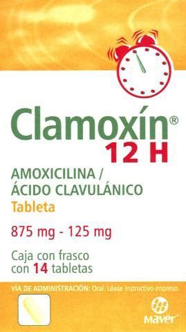 Amoxicilina Ácido Clavulánico 875 125mg Tabs Orales 12H CLAMOXIN