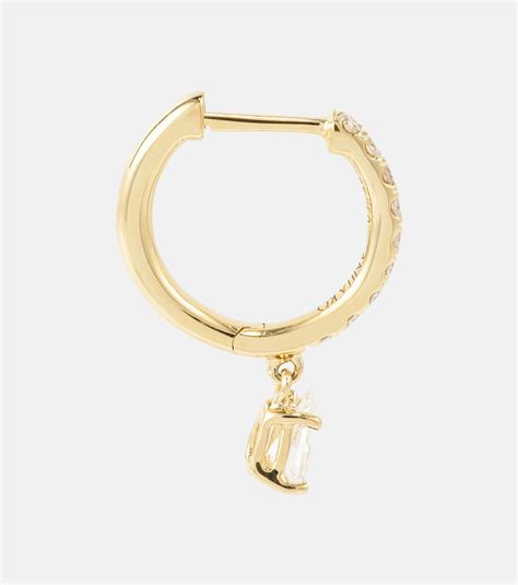 Kt Gold Single Earring With Diamonds In Gold Anita Ko Mytheresa