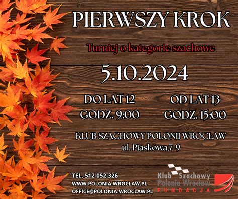 PIERWSZY KROK 5 10 2024 Klub Szachowy Polonia Wrocław