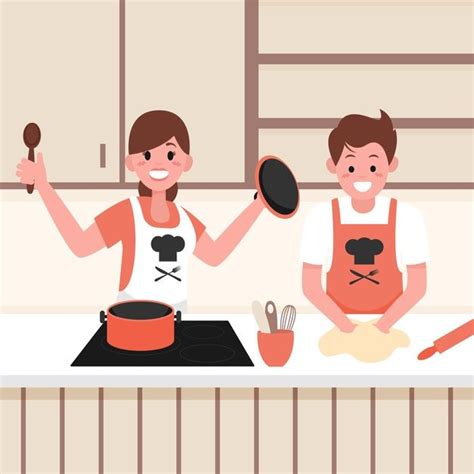 Gente Cocinando Juntos Free Vector Freepik Freevector Personas