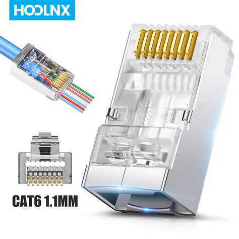 Hoolnx Stp Rj45 Connector Cat6a Cat6 Rj45 Pass Through Modular Plugs