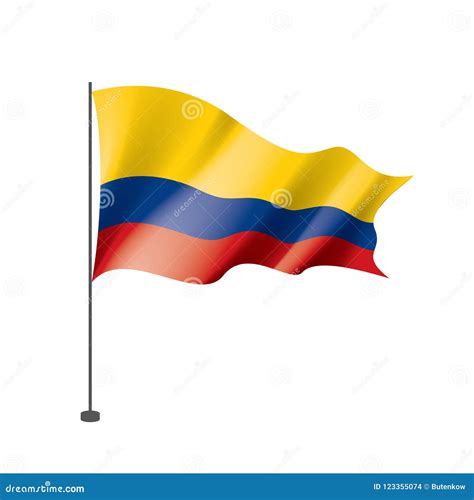 Colombia Flag Vector Illustration On A White Background Stock Vector