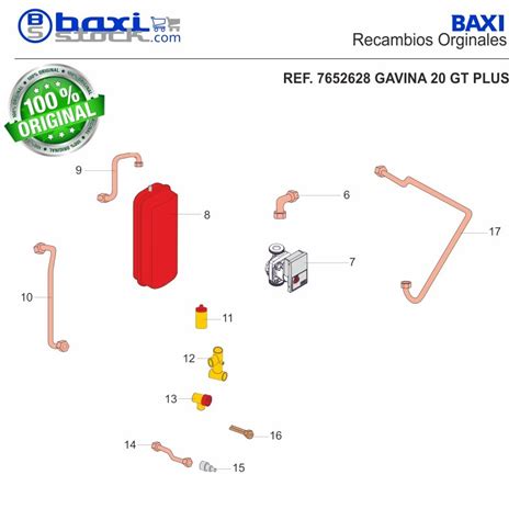 Recambio Original Baxi Roca Tubo Conexi N Grifo De Vaciado Gavina