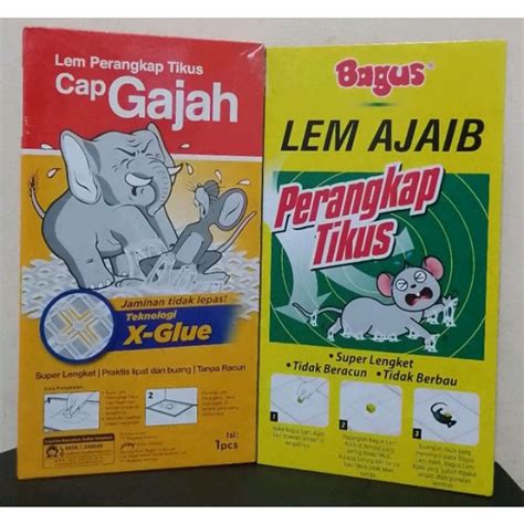 Jual Lem Tikus Cap Gajah Bagus Lem Ajaib Perangkap Tikus Lem Papan