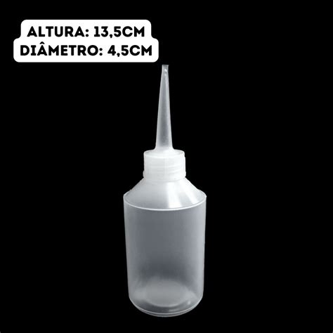 Frasco Almotolia Pl Stico Transparente Bico Reto Bisnaga Ml