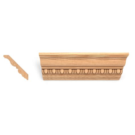 Natural wood ornate crown molding