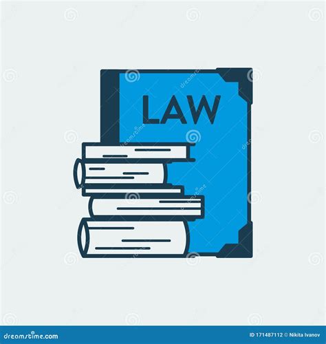 Vector Icon Of A Constitution Book With A Word LAW On Its Cover And