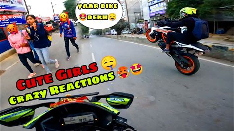 Crazy Ride With Duke 390🥵 Wheelie On Ktm Duke 390🤯gone Wrong🤬 Girls Crazy Reactions 🤤 Youtube