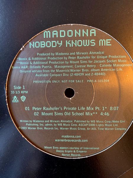 Madonna Nobody Knows Me Promo 12 Remix Lp Vinyl Borderline Music