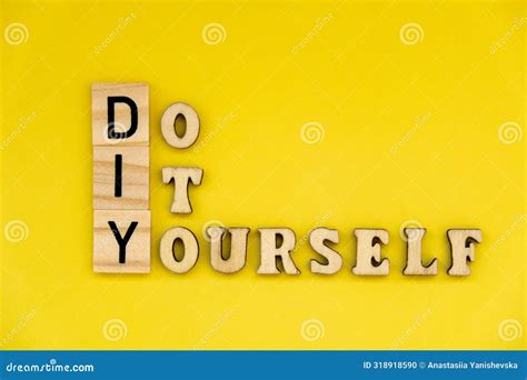 diy text  bright yellow background concept  creative crafting