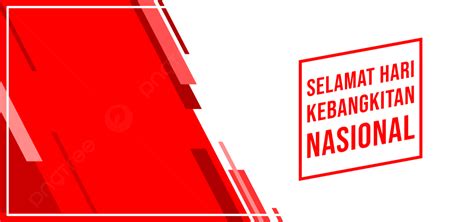 Gemetric Hari Kebangkitan Nasional Banner Design With Red And White