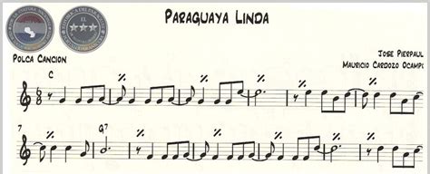 Portal Guaraní PARAGUAYA LINDA Partitura Polca Canción de