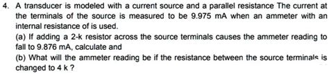 Texts 4 A Transducer Is Modeled With A Current Source And A Parallel