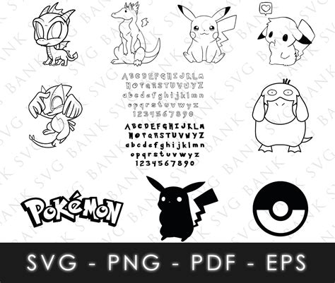 Pokemon Svg Pokemon Vector Pokemon Silhouette Svg Pokemon Font Svg