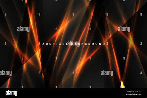 Black Abstract Background With Glowing Orange Light Lines Modern