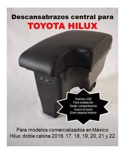 Descansabrazos Y Consola Central Toyota Hilux Doble Cabina Meses Sin