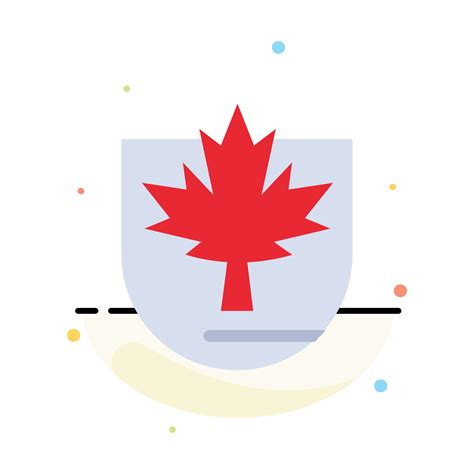 plantilla de icono de color plano abstracto de escudo de canadá de hoja