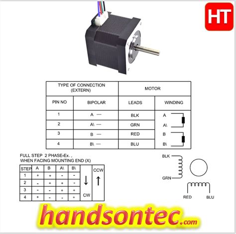 17hs4401 15a Nema17 Bipolar Stepper Motor Handson Tech