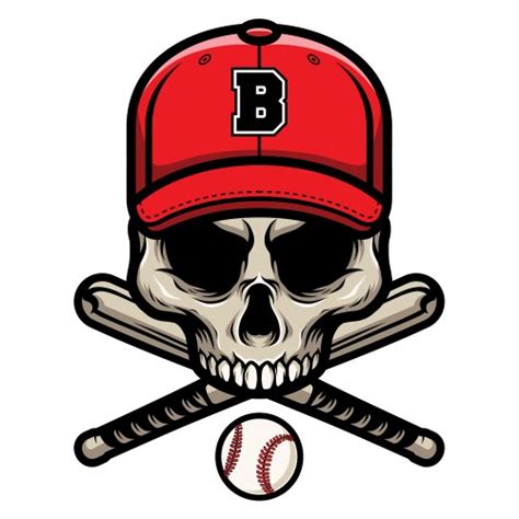 Vintage Monochrome Skull In Baseball Cap Vector Image