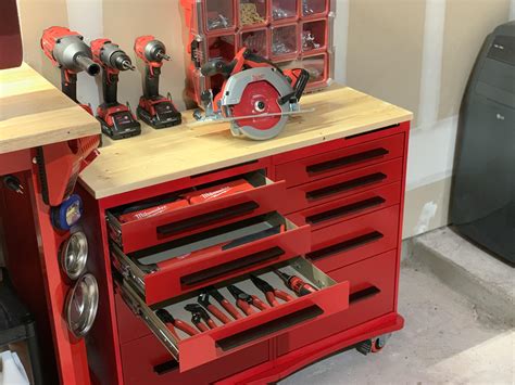 Poor man’s Milwaukee tool cart built out of 2 medical supply cabinets I ...