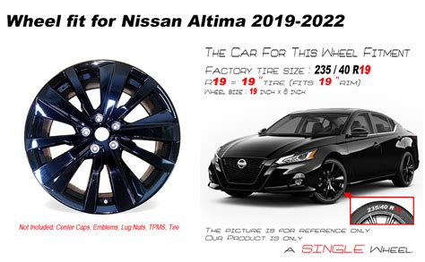 19 New Single 19x8 All Black Wheel For 2022 Nissan Altima