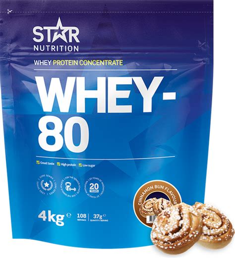 Star Nutrition Whey 80 Cinnamon Bun 4kg • Priser