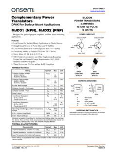 MJD31 Complementary Power Transistors Mjd31 Complementary Power