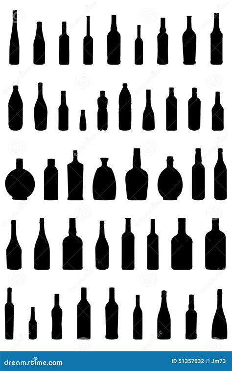 Set Of Silhouettes Of Bottles Stock Vector Illustration Of Vector