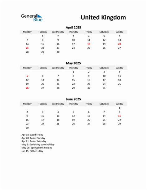 Calendar For 2025 United Kingdom Ynes Amelita