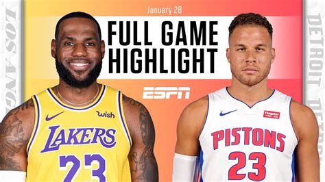 Los Angeles Lakers Vs Detroit Pistons Full Game Highlights Nba On