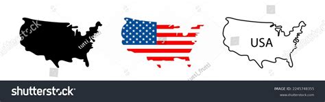 Usa Map Shape Isolated Illustration Stock Vector (Royalty Free ...