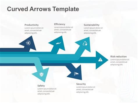 Curved Arrows Template For Powerpoint Slidemodel Slideshows And Ppt