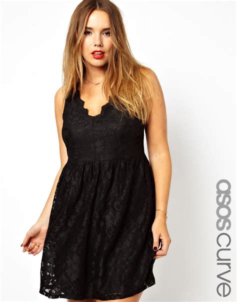 Asos Curve Skater Dress In Lace With Scallop Edge 39 Asos